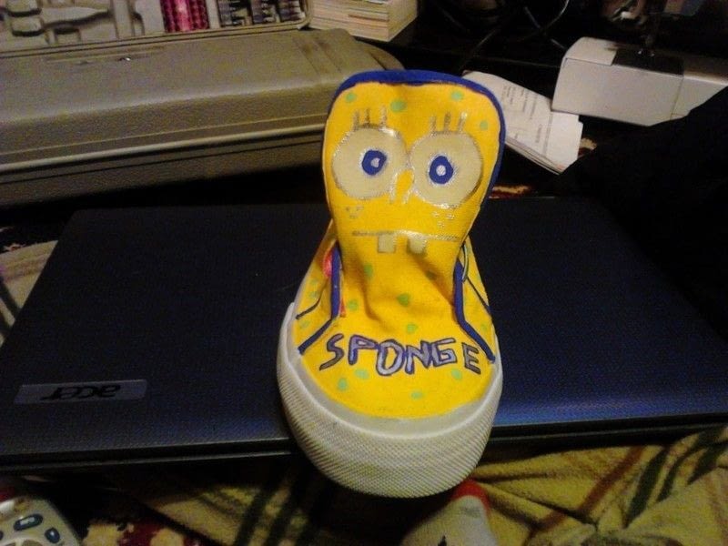 Spongebob Shoes · A Pair Of Character Shoes · Art, Drawing, and