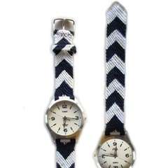 A Navy And White Bracelet Watch For Women