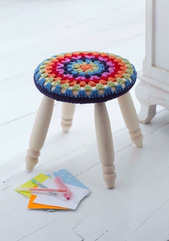 Round Stool Cover · Extract from Crochet by DK Publishing · How To Make
