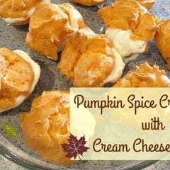 Pumpkin Spice Cream Puffs With Cream Cheese Filling