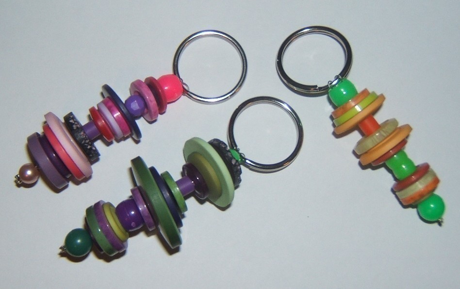 Button & Bead Keychains · A Button Charm · Beadwork on Cut Out + Keep