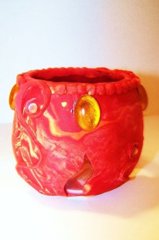 Polymer Clay Candle Holder · A Votive / Candle Holder · Molding on Cut