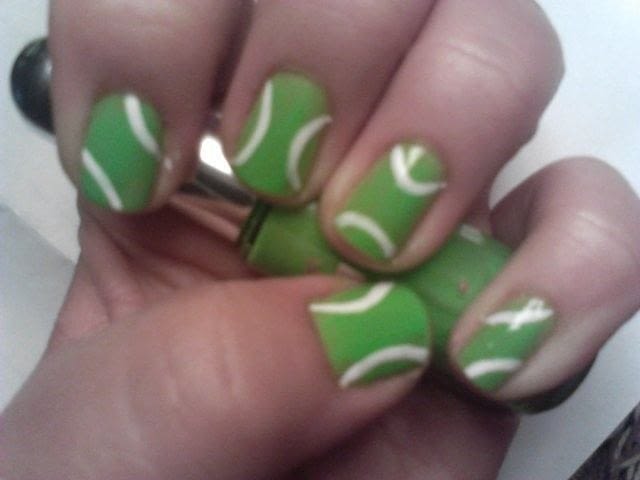 Tennis Ball Nail Art · How To Paint Sporty Nail Art · Nail Painting and ...