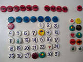 Magnetic Bottle Cap Calendar