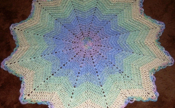 Blended Rainbow Crocheted Round Ripple