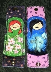 Painted Fabric Cuff/ Bracelet