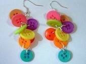 Earrings With Colorful Buttons