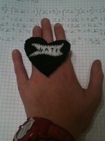Hate Felt Heart Ring