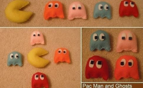Pac Man + Ghost Plushies