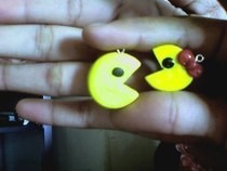 Poylmer Clay Ms. And Mr. Pacman Charms (: