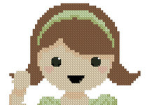 Cuteness Kate Cross Stitch   Little Girl In Green