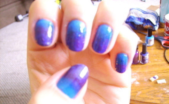 Midnight Sky Gradient Nails