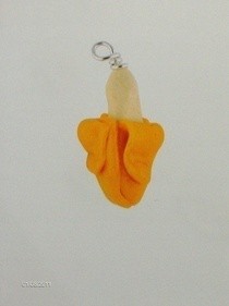 Mini Polymer Clay Banana Charm 