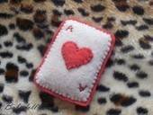 Felt Ace Of Hearts Brooch