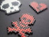 Skull And Broken Heart Hama Pendants (Perler Beads)
