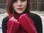 Knitted Kitty Scarf And Mittons 