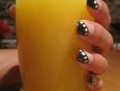 Black Tipped With White Dotted Nails
