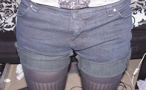 No Sew Jeans Into Shorts