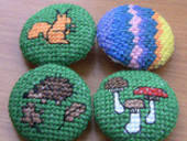Cross Stitch Covered Buttons