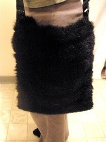 Black Faux Fur Bag