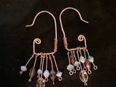 Tan & Teal Firework Earrings
