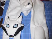 White Snow Fox Wolf Scarf
