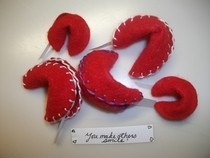 Felt Fortune Cookie Valentines