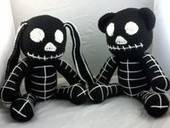 Black Skeleton Bear And Bunny
