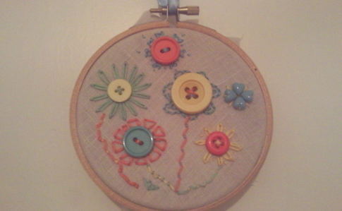 Button Flower Embroidery