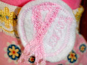Breast Cancer Awareness Pin Made With Vintage Trim And Felt 
