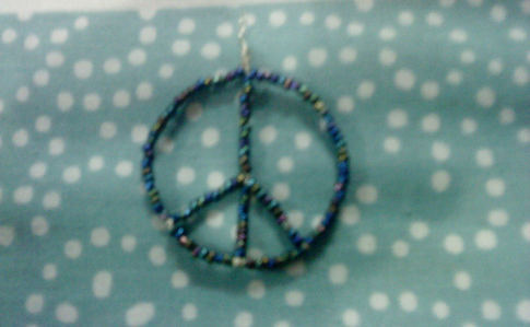 Beaded Peace Sign Pendant