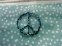 Beaded Peace Sign Pendant