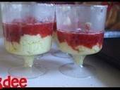 White Chocoloate Mousse With Strawberry Coulis