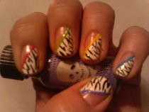  Zebra With Some Color (Nail Art)