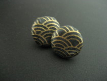 Papered Covered Button Earrings