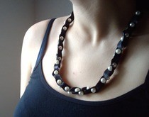 Satin And Pearls Necklace