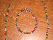Glass Bead Necklace And Bracelet Set