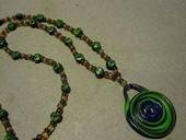 Fimo Swirl & Glass Beaded Necklace