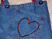 Denim Heart Pocket Bag