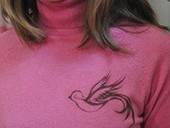  Turtleneck With Swallow Print
