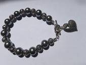 Glass Pearl Heart Bracelet