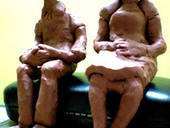 Clay Couple Book End