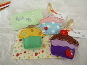 Felt Cupcake Hangers And Brooch