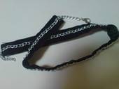 Simple Ribbon With Chain Bracelet/Choker