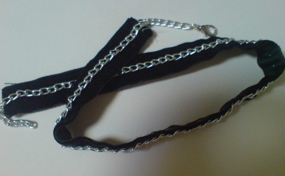 Simple Ribbon With Chain Bracelet/Choker