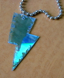 Cd Lightning Bolt Necklace