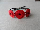 Scorched Felt Poppy Bracelet