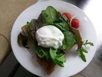 Self Made Bread With Poached Egg