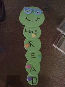 Craft Foam Book Worm Book Mark