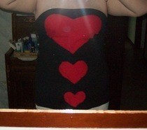 Strapless Top With Hearts